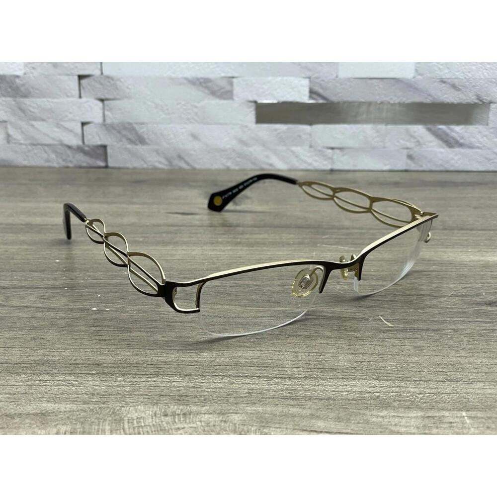 Fysh Urban Eyewear Eyeglasses 3432-563 Women Bronze Gold half Rim 51-19-135